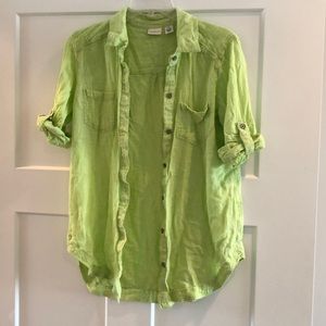 Linen swim cover up shirt